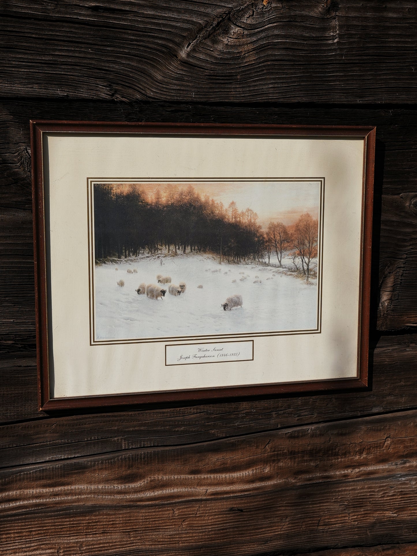 Winter Sunset - Joseph Farquarson Vintage Framed Print