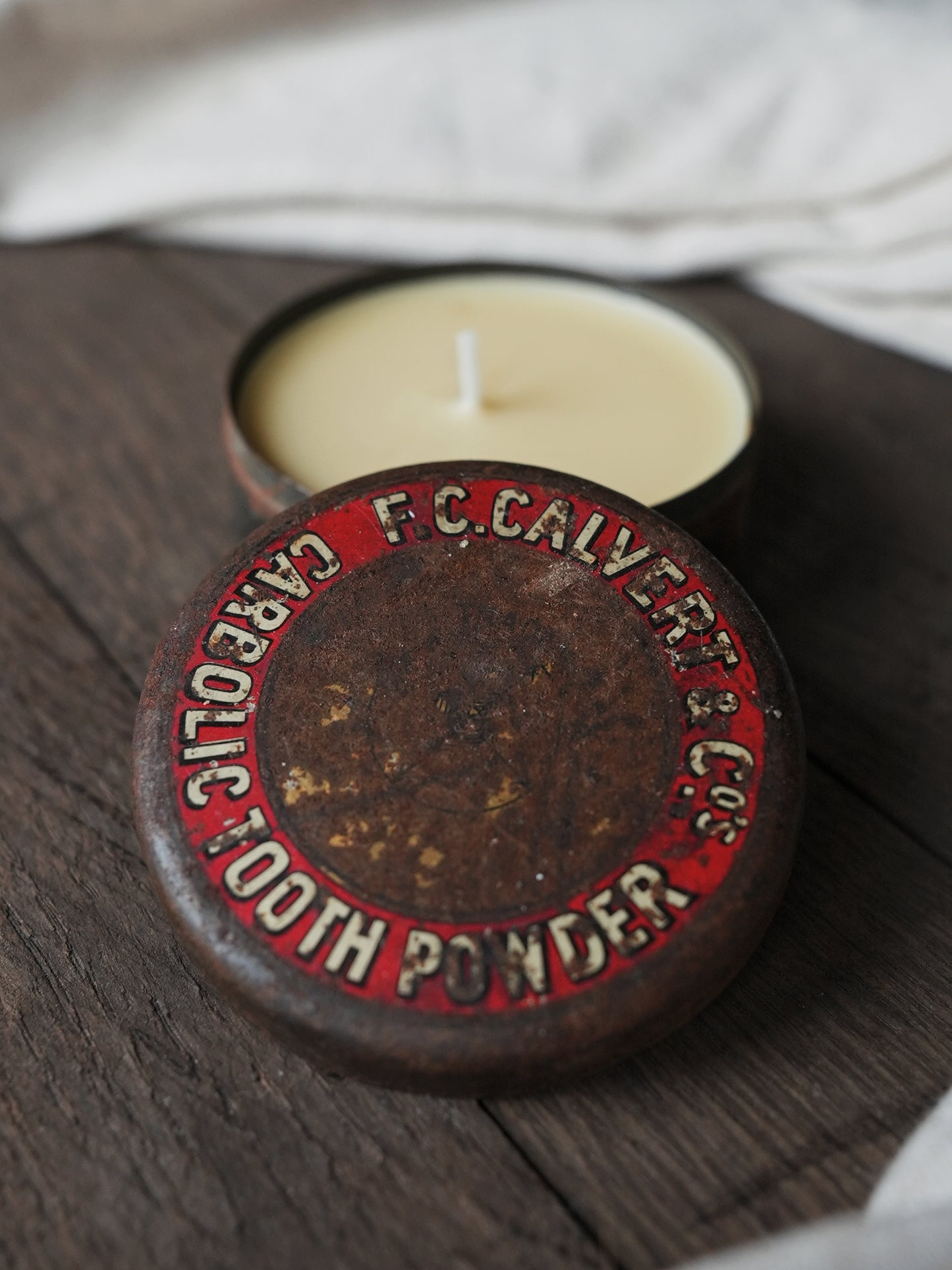 Carbolic Tooth Powder Vintage Tin Candle - 100% Natural Wax