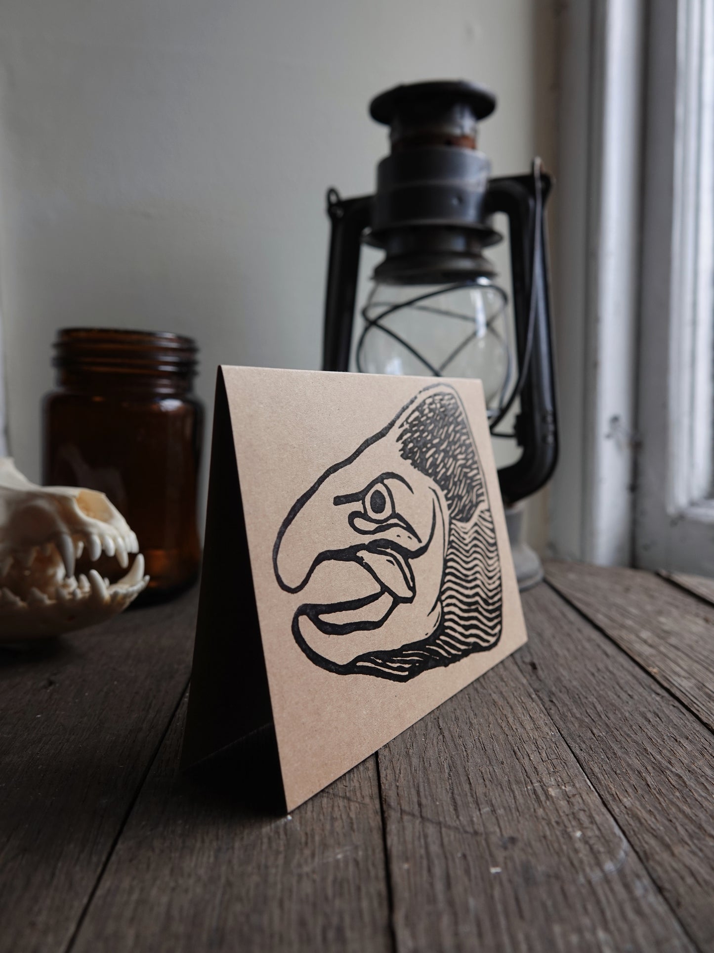 Salmon's Heed Lino Print Greeting Cards A6