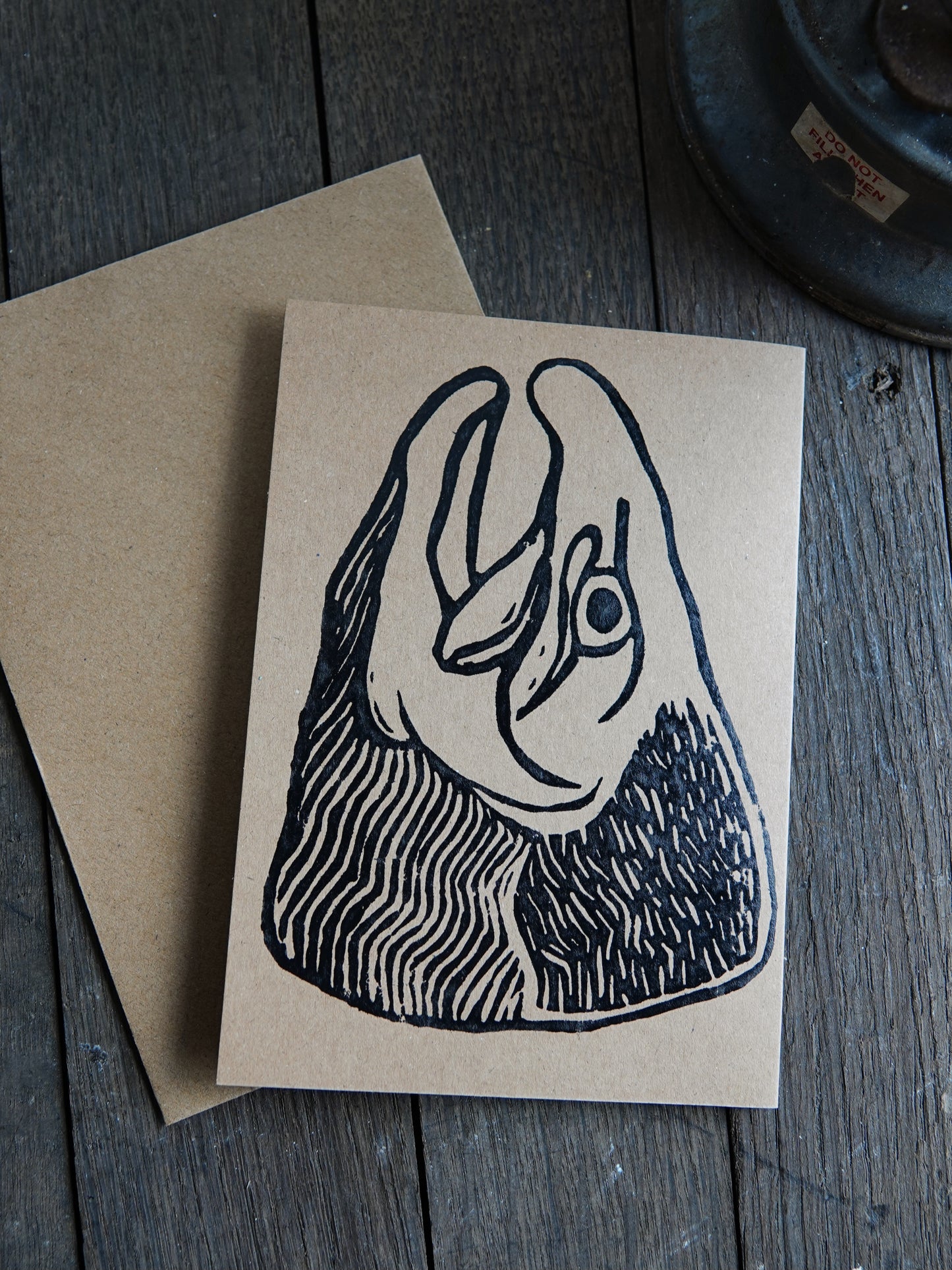 Salmon's Heed Lino Print Greeting Cards A6