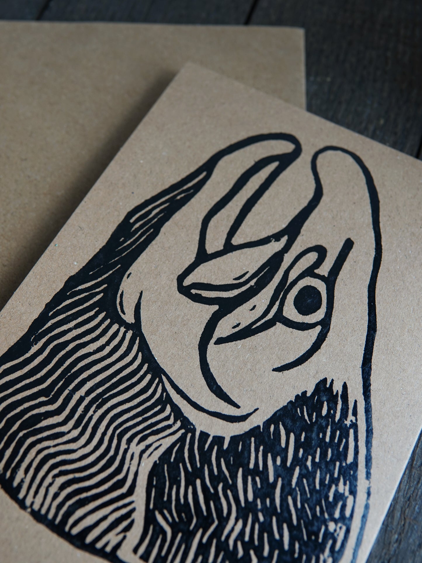 Salmon's Heed Lino Print Greeting Cards A6