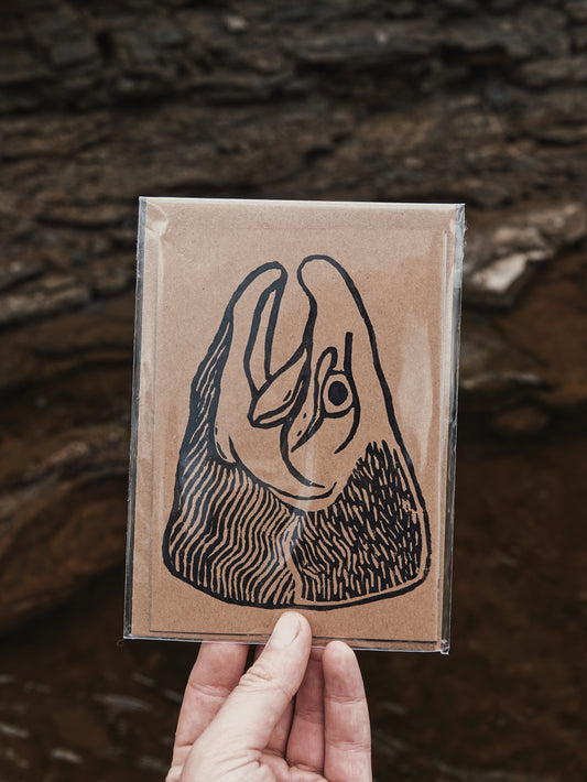 Salmon's Heed Lino Print Greeting Cards A6