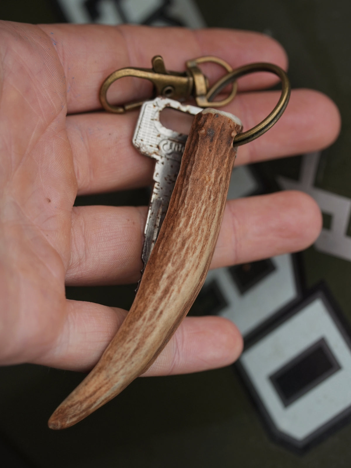 PALMATED ROE ANTLER KEYRING